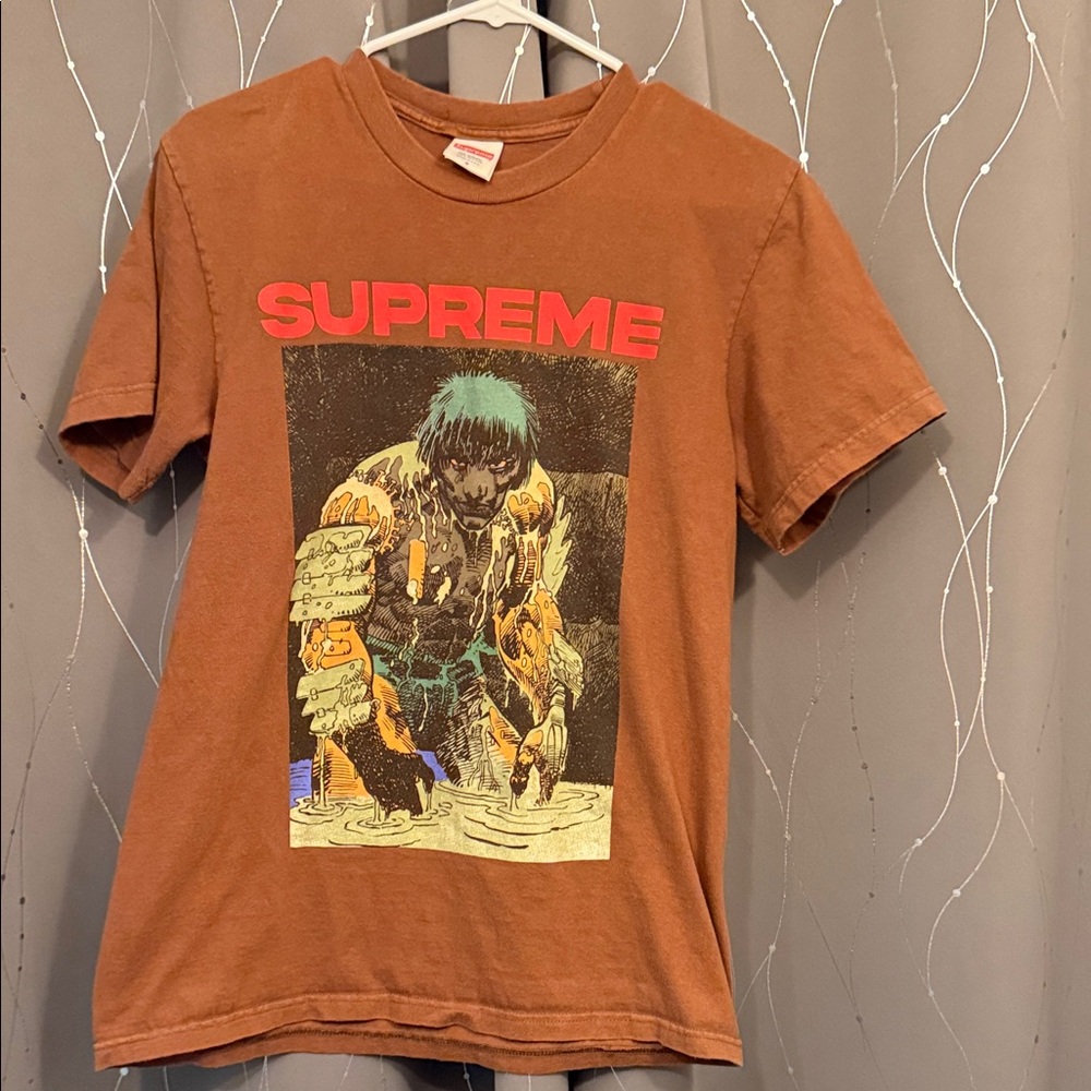Supreme Brown Tee with Graphic Print